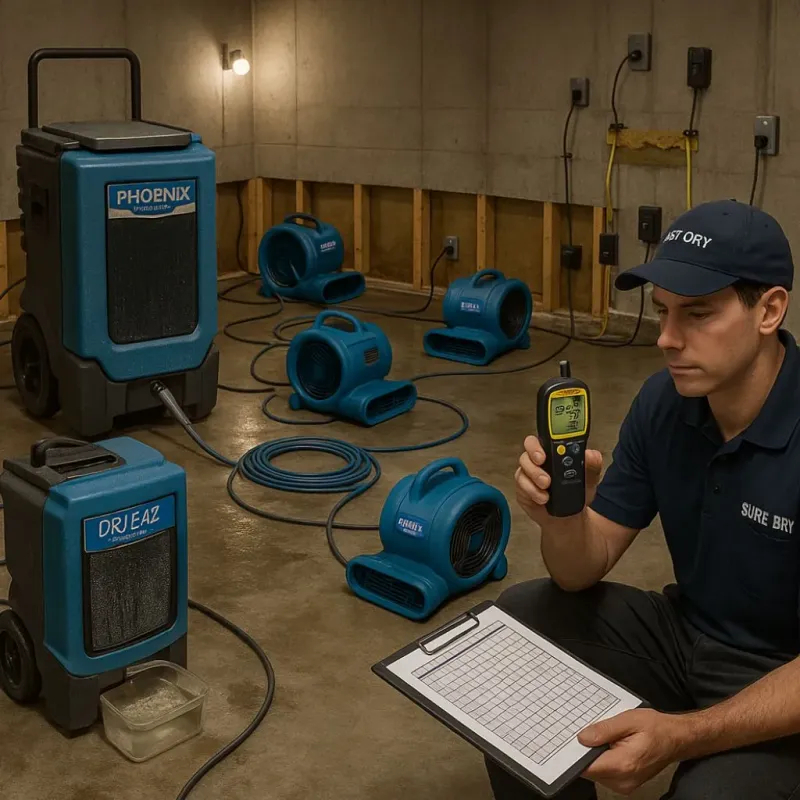 Structural Drying and Dehumidification process in Jones, OK